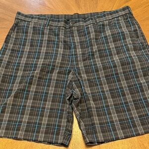Men's Hogan Checkered Golf Shorts - Black and Blue 40 inch